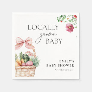 Locally Grown Farmers Market Girl Baby Shower Napkin