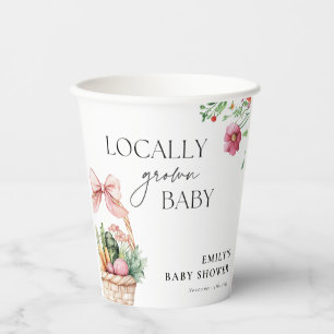 Locally Grown Farmers Market Girl Baby Shower Paper Cups
