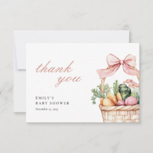 Locally Grown Farmers Market Girl Baby Shower Thank You Card