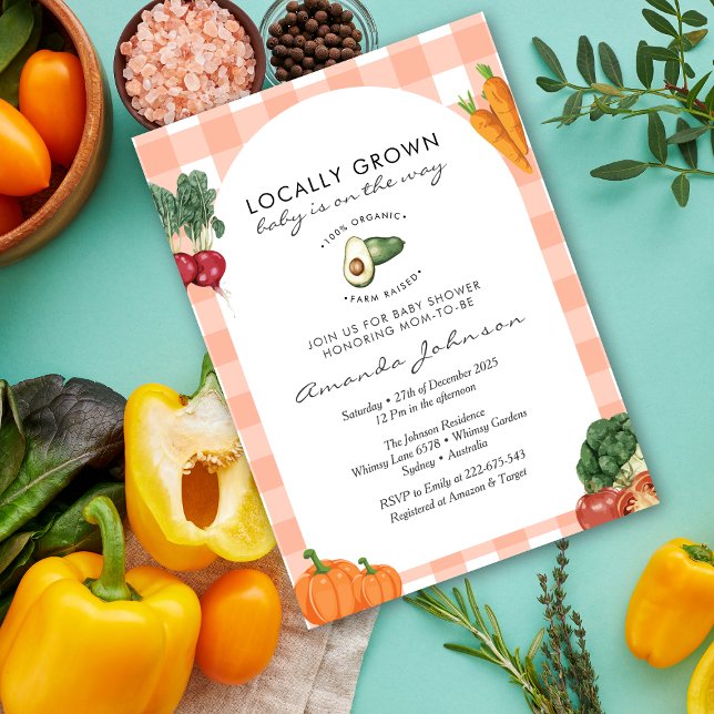 Locally Grown Farmer's Market Rustic baby shower  Invitation (Creator Uploaded)