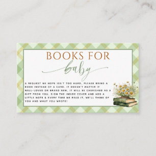 Locally Grown Farmers Rustic Books for Baby shower Enclosure Card