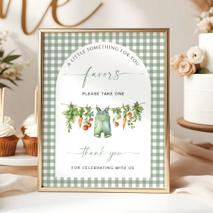 Locally Grown Favors Sign Vegetables Clothes Line