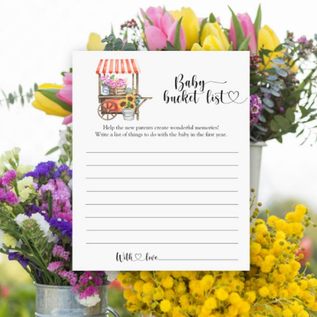 Locally grown flower baby shower Baby bucket list (Creator Uploaded)