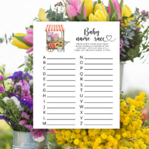 Locally grown Flowers Baby shower - Baby name race