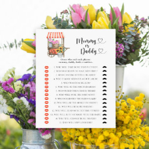 Locally grown flowers baby shower - mommy or daddy
