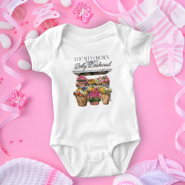 Locally Grown Flowers Farmer's Market Floral Shop Baby Bodysuit (Creator Uploaded)