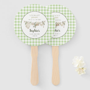 Locally Grown Fresh Farmers Market, Baby shower Hand Fan