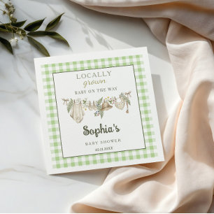Locally Grown Fresh Farmers Market, Baby shower Napkin
