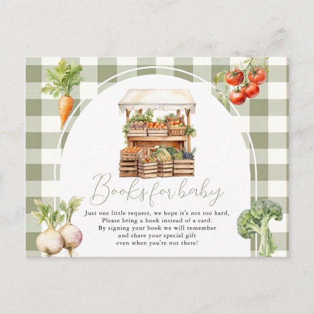 Locally Grown Fresh Market Books for baby Postcard (Front)