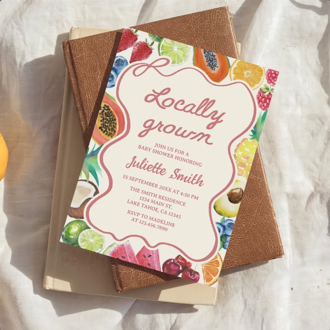 Locally Grown Fruits Baby Shower Invitation (Creator Uploaded)