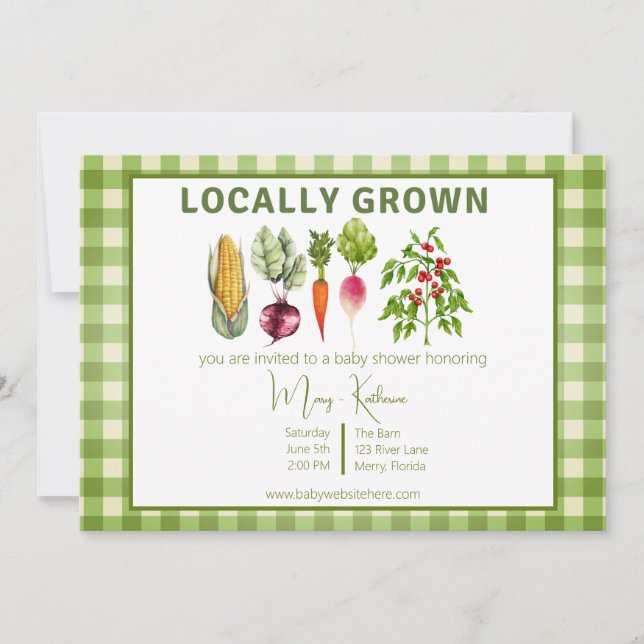 Locally Grown Garden Theme Invitation (Front)