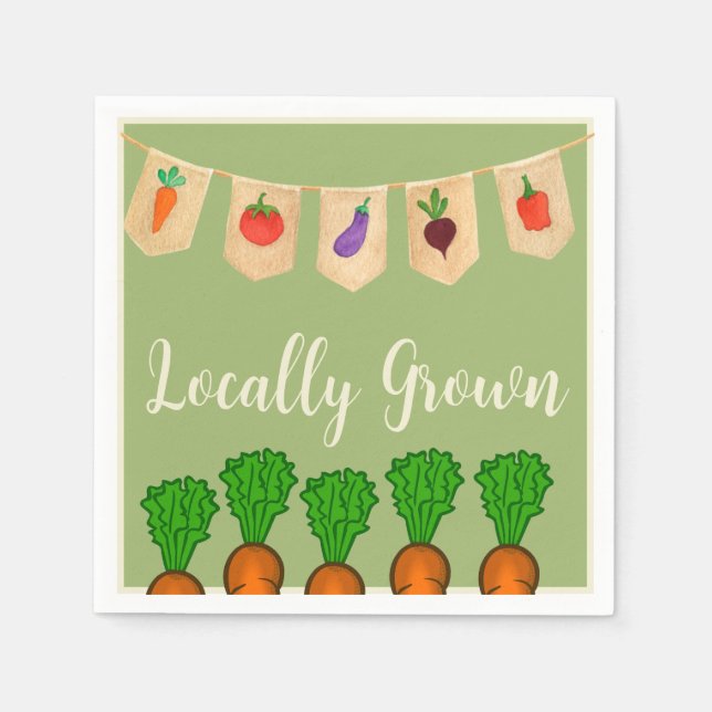 Locally Grown Garden Theme Napkin (Front)