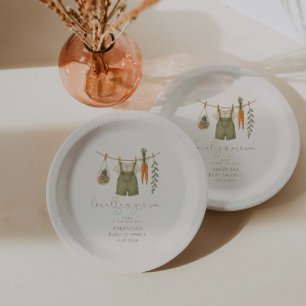 Locally Grown Gender Neutral  Baby Shower Paper Plate