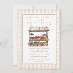 Locally Grown Gender Neutral Rustic Baby Shower Invitation