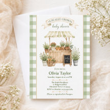 Locally Grown Gingham Farmers Market Baby Shower