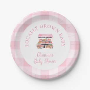 Locally Grown Girl Baby Shower Paper Plate
