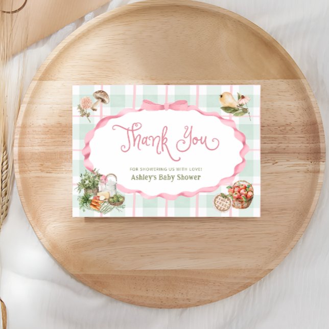 Locally Grown Girl Baby Shower Thank You Card (Creator Uploaded)