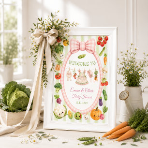 Locally Grown Girl Baby Shower Welcome Poster