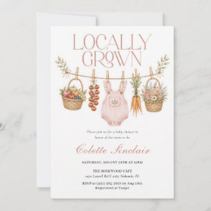 Locally Grown Girl Farmers Market Baby Shower Invitation