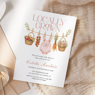 Locally Grown Girl Farmers Market Baby Shower Invitation