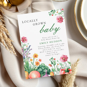 Locally Grown Girl Farmers Market Baby Shower Invitation