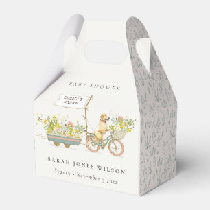 Locally Grown Golden Retriever Floral Baby Shower Favour Box