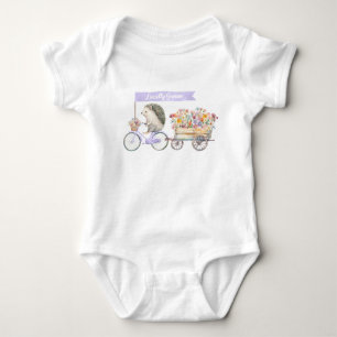 Locally Grown Hedgehog Baby Bodysuit – Lavender 