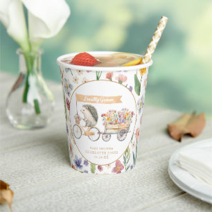Locally Grown Hedgehog Baby Shower Cups – Neutral