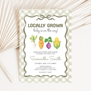 Locally Grown Little Sprout Baby Shower Invitation