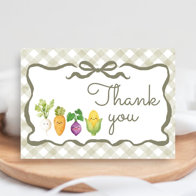 Locally Grown Little Sprout Baby Shower Thank You Card (Locally Grown Baby Shower Thank You Card)