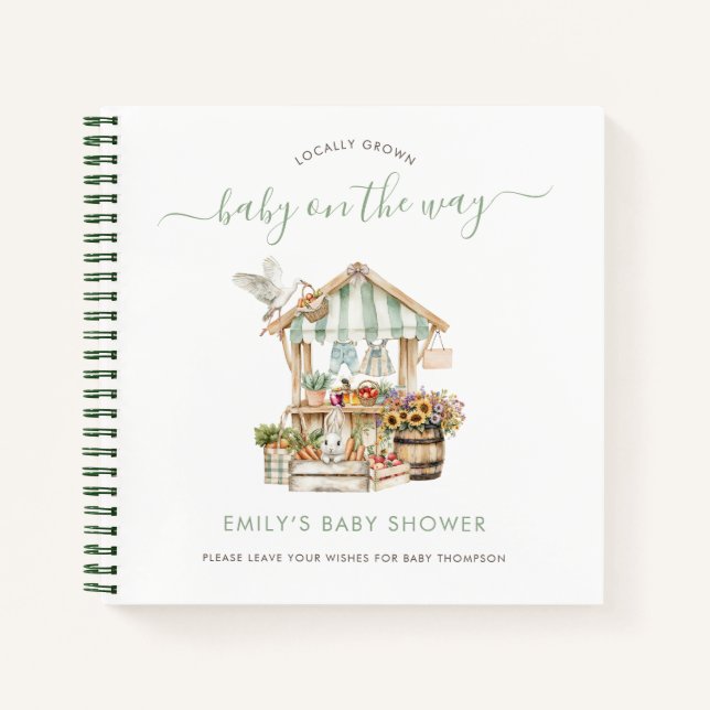 Locally Grown Market Baby Shower Guest Book (Front)