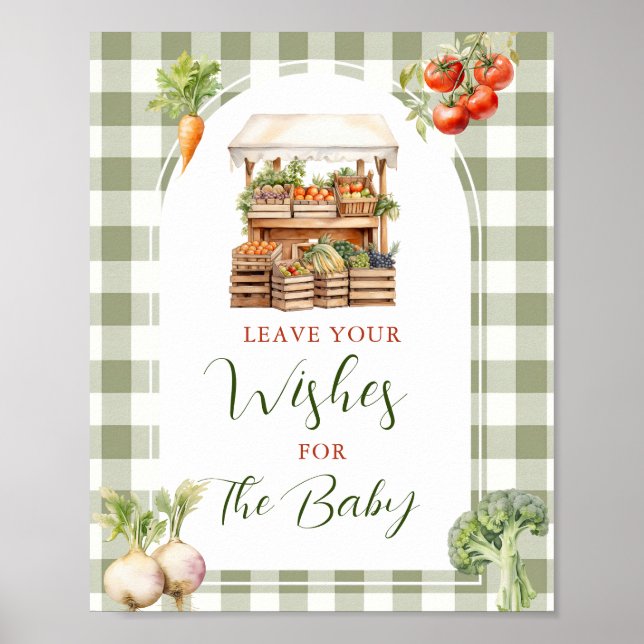 Locally Grown Market Baby Shower Wishes for Baby Poster (Front)