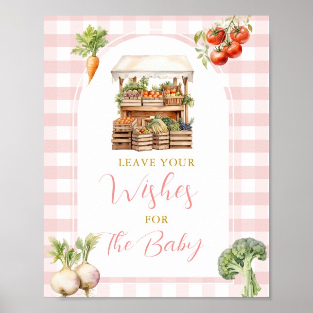 Locally Grown Market Baby Shower Wishes for Baby Poster (Front)