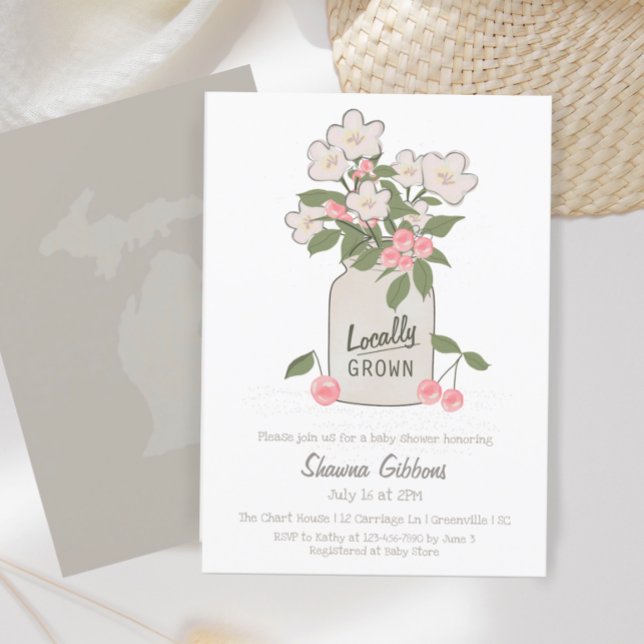 Locally Grown Michigan Baby Shower Invitation (Creator Uploaded)