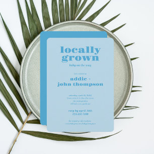 Locally Grown Modern Invitation   Colorblock BLUE