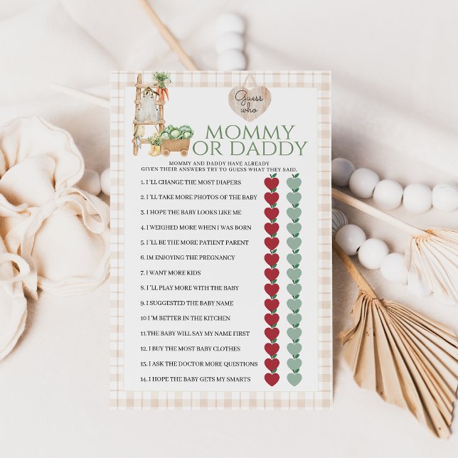 Locally Grown Mum or Dad Baby Shower Game (Creator Uploaded)