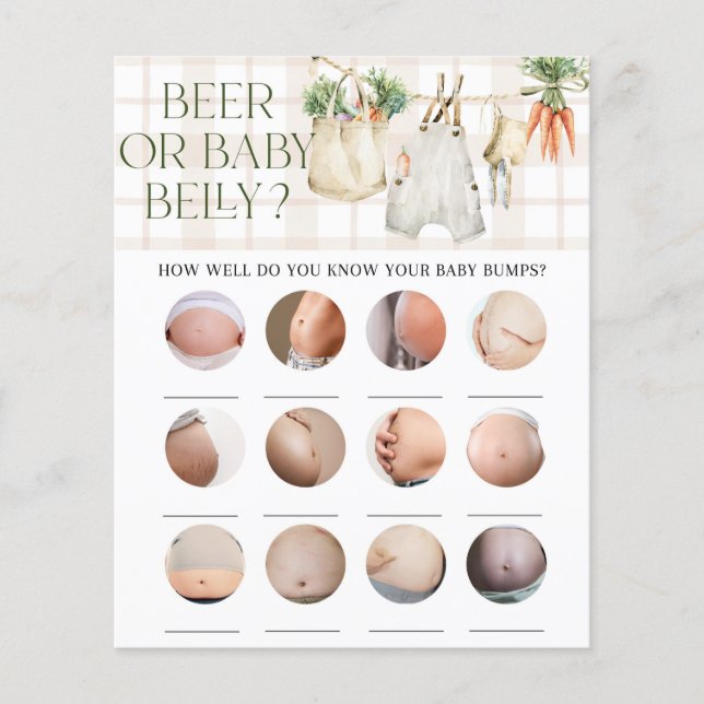 Locally Grown Mum or Dad Baby Shower Game (Front)