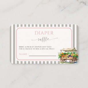 Locally Grown Pink Baby girl Shower Diaper Raffle Enclosure Card