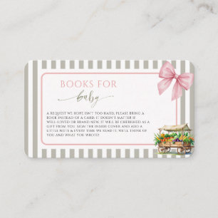 Locally Grown Pink books for baby Shower Enclosure Card