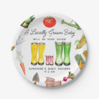 Locally Grown Pink Boots Vegetable Baby Shower