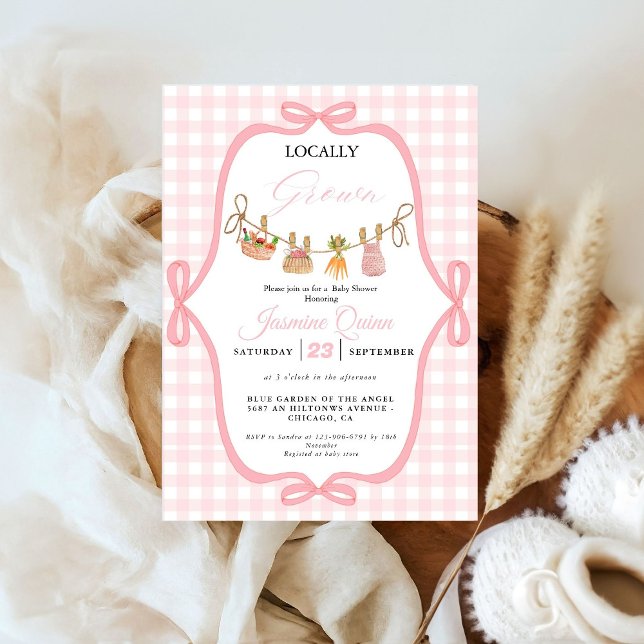 Locally grown Pink girlbaby shower  Baby sprinkle  Invitation (Creator Uploaded)