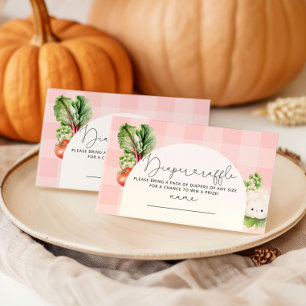 Locally grown pink vegetables diaper raffle ticket enclosure card