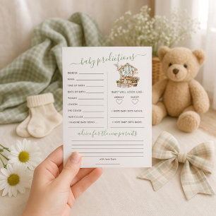 Locally Grown Predictions Baby Shower Game Card