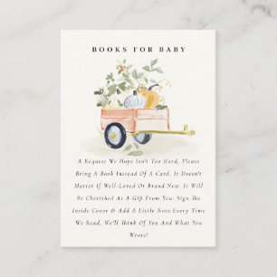 Locally Grown Pumpkin Cart Books For Baby Shower Enclosure Card