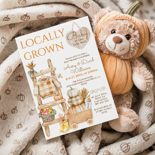 Locally Grown Pumpkin Farm Market Fall Baby Shower Invitation