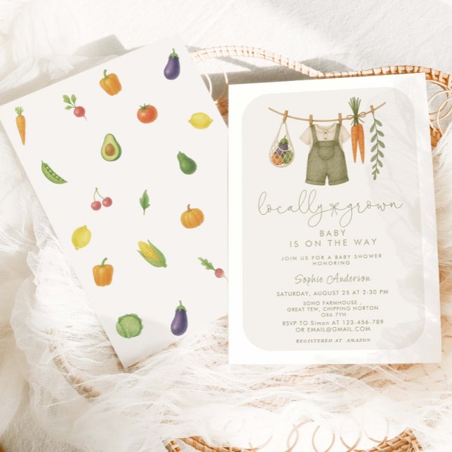 Locally Grown Rustic Baby Shower  Invitation (Creator Uploaded)