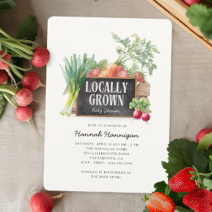 Locally Grown Rustic Farmer's Market Baby Shower Invitation