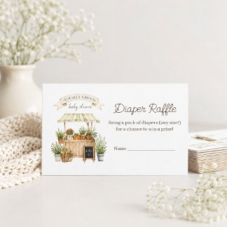 Locally Grown Sage Farmers Market Diaper Raffle Enclosure Card