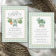 Locally Grown Sage Green Gingham Baby Shower