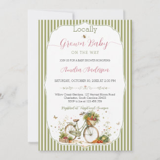 Locally Grown Sweet Garden Vegetable Baby Shower Invitation